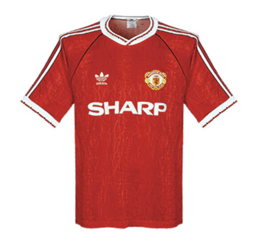 1990-92 Manchester United retro adidas Home jersey